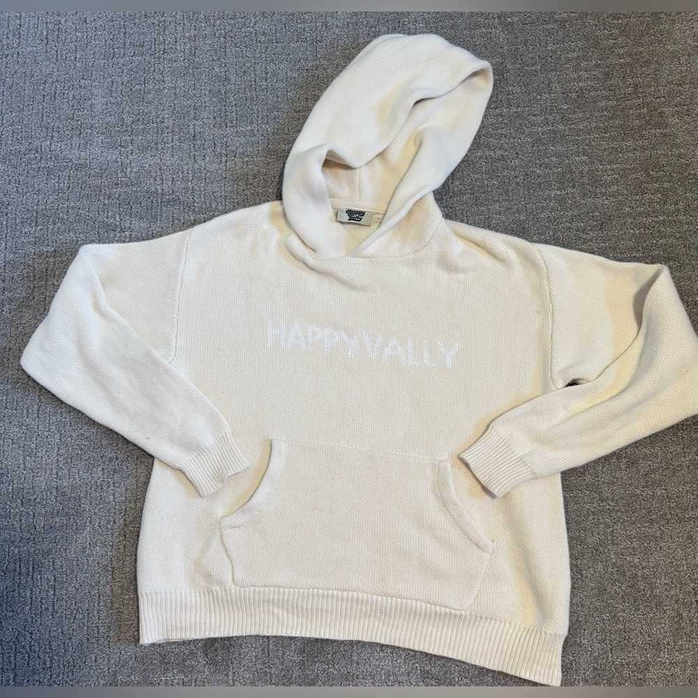 “Happy Vally" knitted oversized hoodie size small